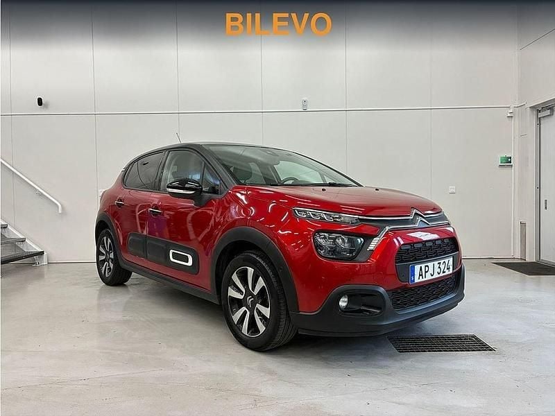 Röd Begagnad 2021 Citroën C3 Shine Halvkombi | 134 900 kr (Superpris) - Bild 1/4