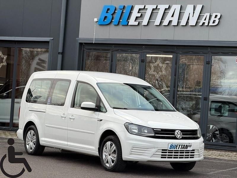 Vit Begagnad 2019 VW Caddy Maxi Life Life Minibuss | 349 900 kr - Bild 1/4