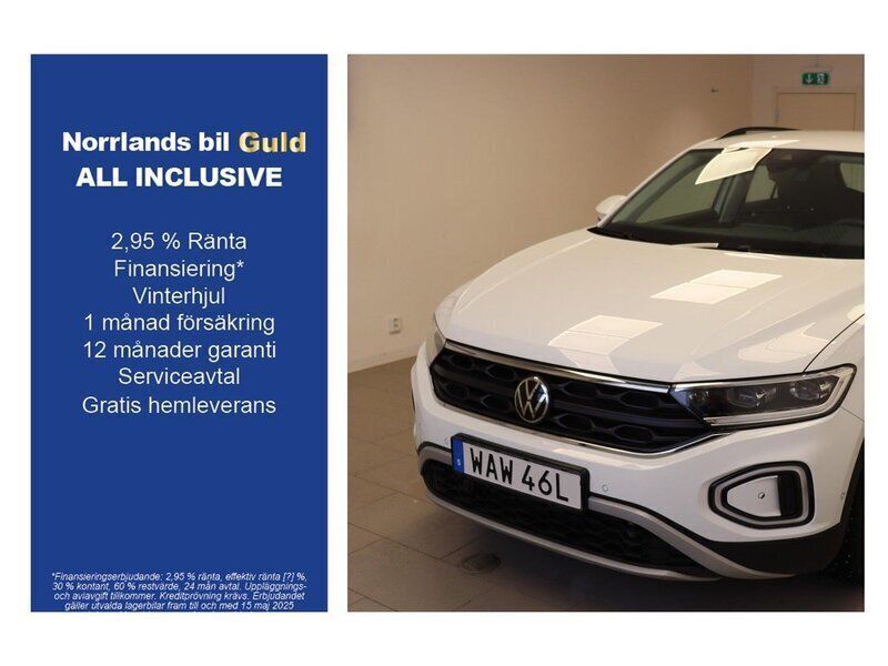 Vit (pure white) Begagnad 2024 VW T-Roc SUV | 314 900 kr (Dyr) - Bild 1/4