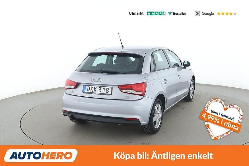 Begagnad Audi A1 Sportback Comfort 96 HK (70 kW) 2015 Silver Halvkombi
