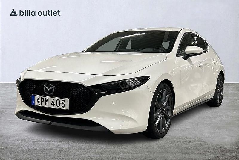 Vit Begagnad 2019 Mazda 3 Halvkombi | 197 900 kr (Bra pris) - Bild 1/4