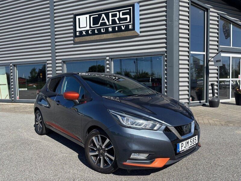 Mörkgrå Begagnad 2017 Nissan Micra Acenta Halvkombi | 94 800 kr (Marknadspris) - Bild 1/4