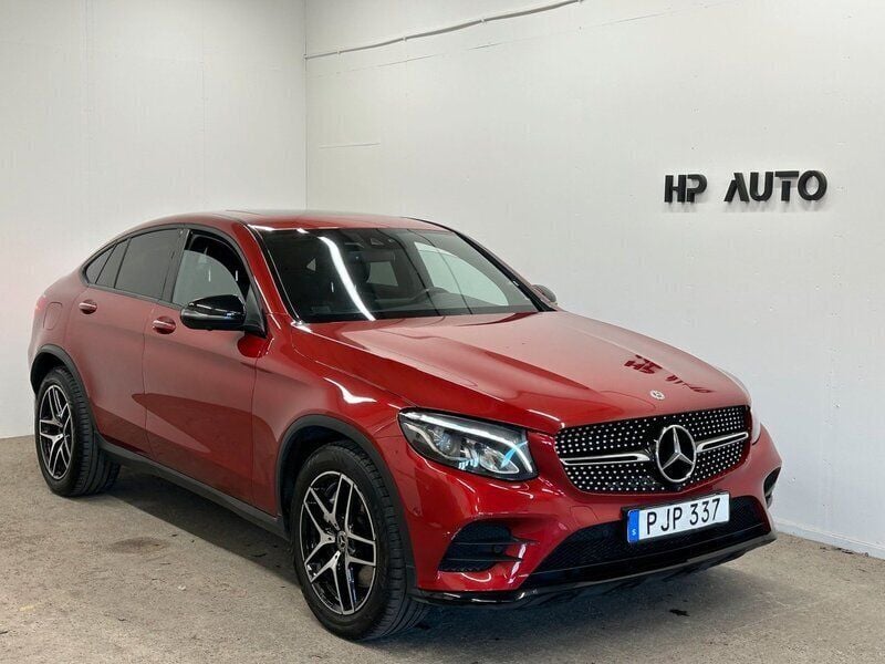 Röd Begagnad 2017 Mercedes GLC250 AMG Sportkupé | 295 000 kr (Bra pris) - Bild 1/4