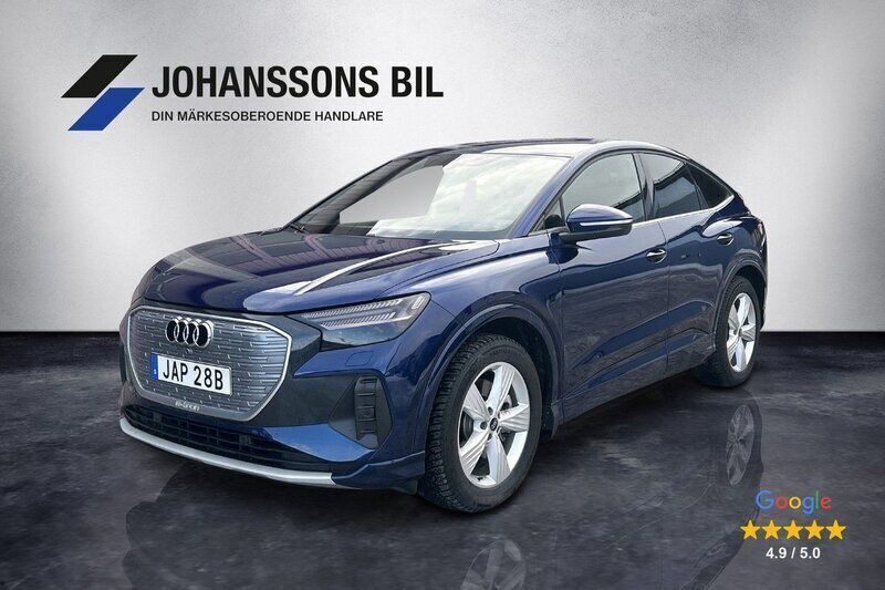 Blå Begagnad 2023 Audi Q4 Sportback e-tron Advanced Plus SUV | 519 900 kr (Marknadspris) - Bild 1/4