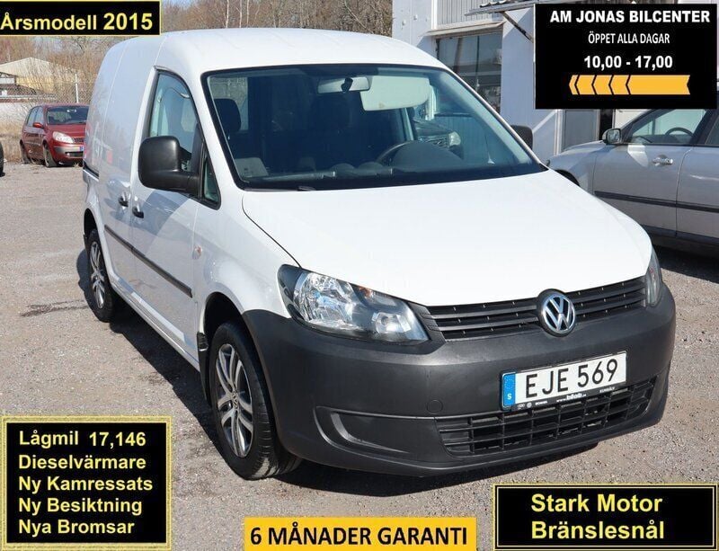 Vit Begagnad 2015 VW Caddy Minibuss | 59 900 kr (Bra pris) - Bild 1/4