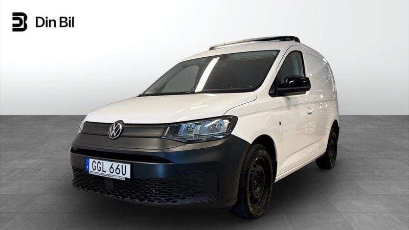 Vit (candy white) Begagnad 2021 VW Caddy Minibuss | 219 900 kr (Bra pris) - Bild 1/4