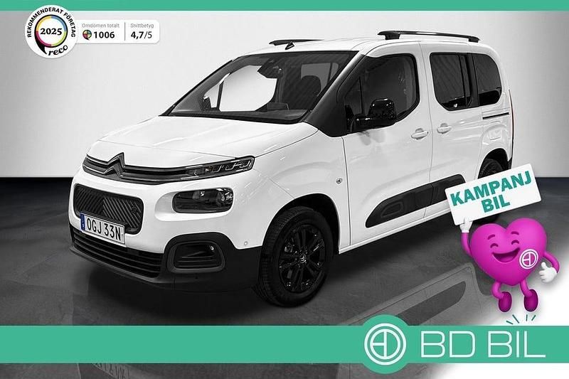 Vit Begagnad 2022 Citroën e-Berlingo Shine Minibuss | 239 900 kr (Marknadspris) - Bild 1/4