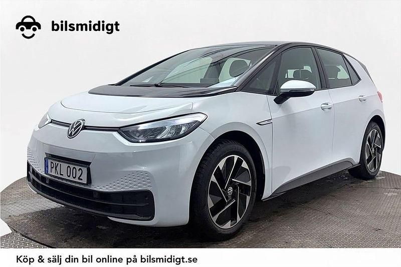 Vit Begagnad 2021 VW ID.3 Pro Halvkombi | 199 700 kr (Marknadspris) - Bild 1/3