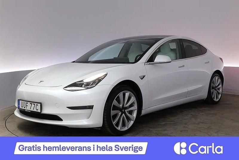 Begagnad Tesla Model 3 Long Range AWD 366 kW (498 HK) 2019 Vit Sedan