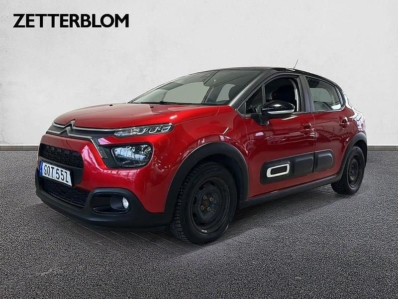 Röd Begagnad 2021 Citroën C3 Feel Halvkombi | 119 900 kr (Marknadspris) - Bild 1/4