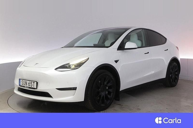 Vit Begagnad 2021 Tesla Model Y Long Range AWD SUV | 399 900 kr (Marknadspris) - Bild 1/4