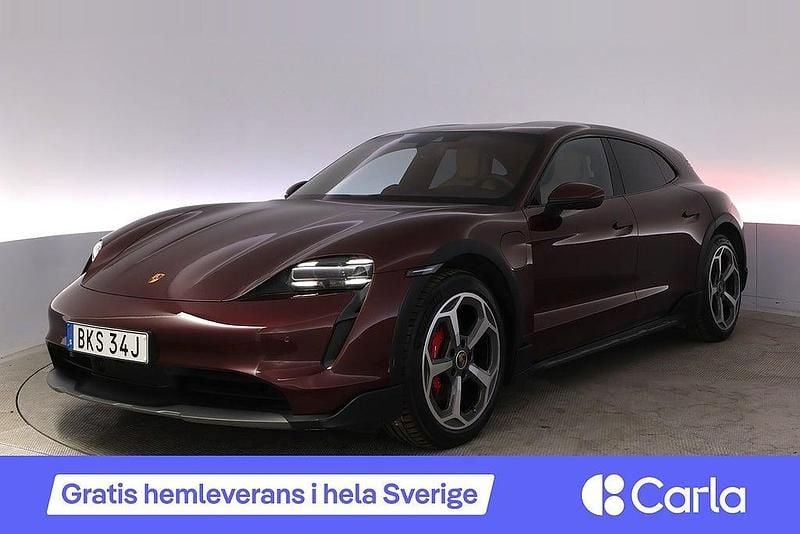Röd Begagnad 2022 Porsche Taycan Cross Turismo Kombi | 669 990 kr (Marknadspris) - Bild 1/4