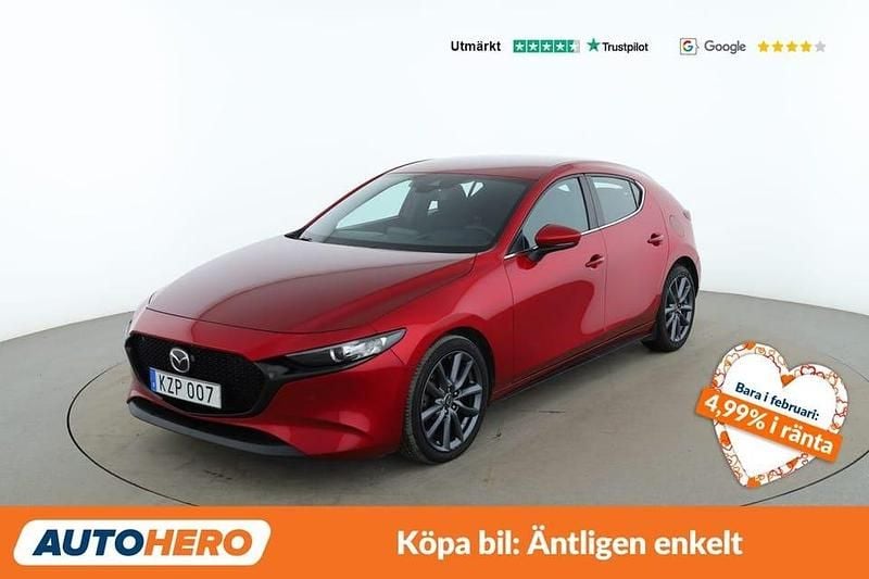 Röd Begagnad 2019 Mazda 3 Inclusive Halvkombi | 219 000 kr (Marknadspris) - Bild 1/4