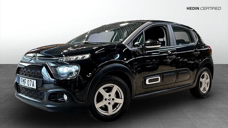 Svart Begagnad 2022 Citroën C3 Feel Halvkombi | 124 900 kr (Marknadspris) - Bild 1/4