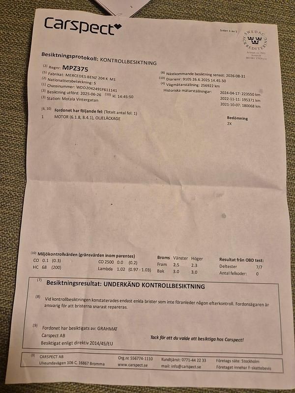 Begagnad Mercedes C180 156 HK (114 kW) 2011