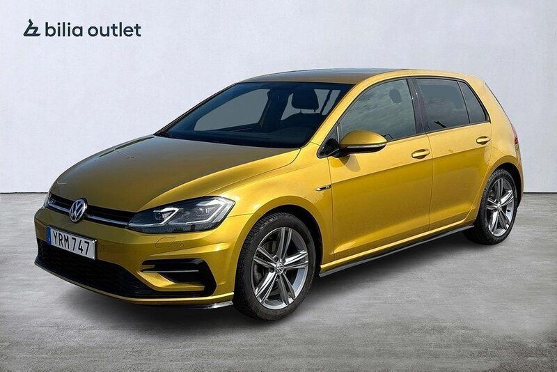 Gul Begagnad 2018 VW Golf VII R-line Halvkombi | 194 900 kr (Marknadspris) - Bild 1/3