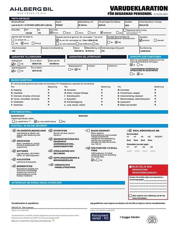 Begagnad Lynk & Co 01 264 HK (194 kW) 2023 Svart SUV