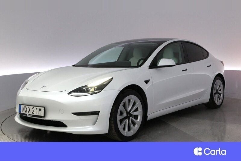 Vit Begagnad 2021 Tesla Model 3 Long Range Sedan | 322 900 kr (Marknadspris) - Bild 1/3