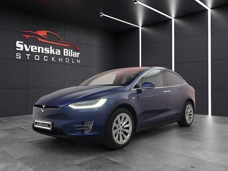 Blå Begagnad 2020 Tesla Model X Long Range AWD SUV | 399 900 kr (Bra pris) - Bild 1/4