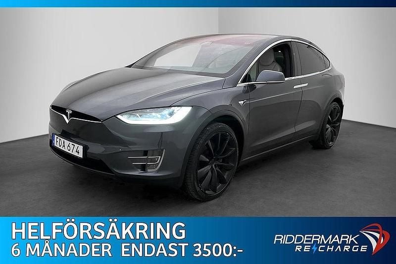Grå Begagnad 2019 Tesla Model X SUV | 369 800 kr (Bra pris) - Bild 1/3