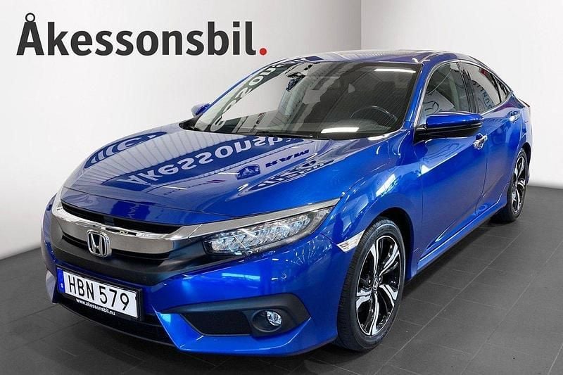 Blå Begagnad 2018 Honda Civic Executive Sedan | 209 000 kr (Marknadspris) - Bild 1/4