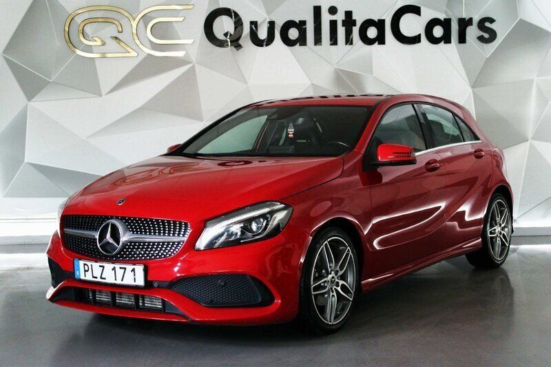 Röd Begagnad 2018 Mercedes A180 AMG Halvkombi | 159 900 kr (Marknadspris) - Bild 1/4