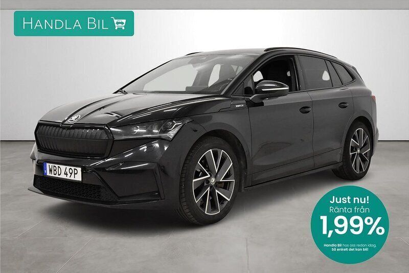 Svart Begagnad 2022 Skoda Enyaq iV SportLine SUV | 339 900 kr (Marknadspris) - Bild 1/3