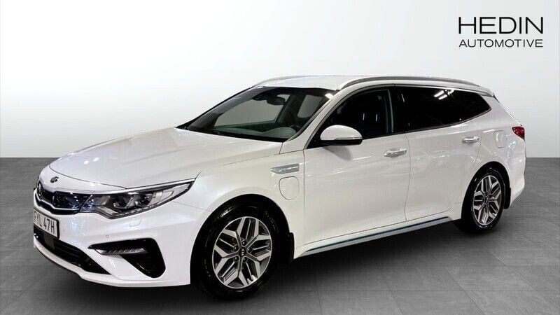 Vit (white) Begagnad 2019 Kia Optima Hybrid 2 Sedan | 199 900 kr (Bra pris) - Bild 1/4