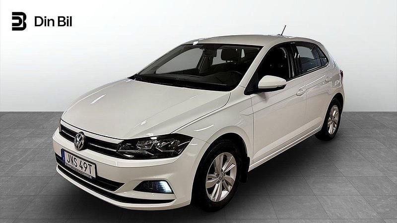 Vit (pure white) Begagnad 2019 VW Polo Halvkombi | 149 800 kr (Marknadspris) - Bild 1/4