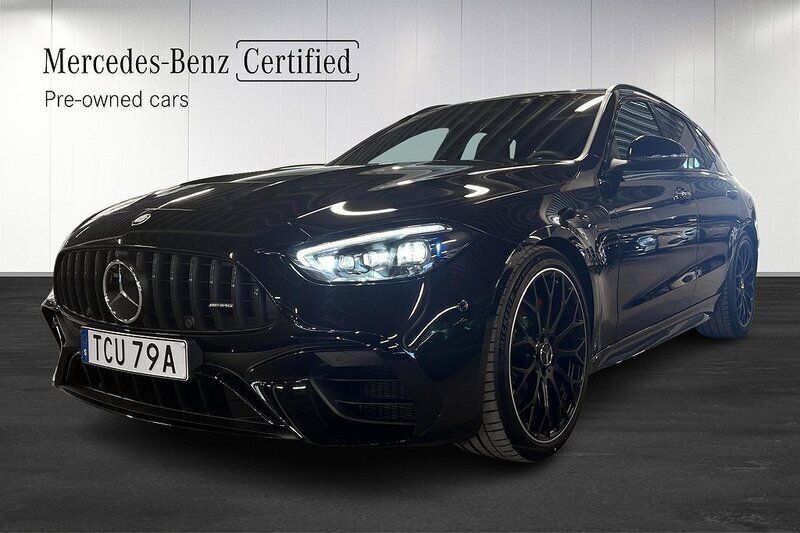 Svart Begagnad 2023 Mercedes C63 S E Performance AMG Kombi | 929 000 kr - Bild 1/4