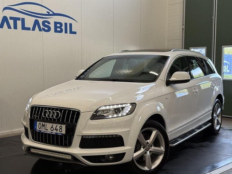Vit Begagnad 2014 Audi Q7 S-Line SUV | 199 900 kr (Dyr) - Bild 1/4