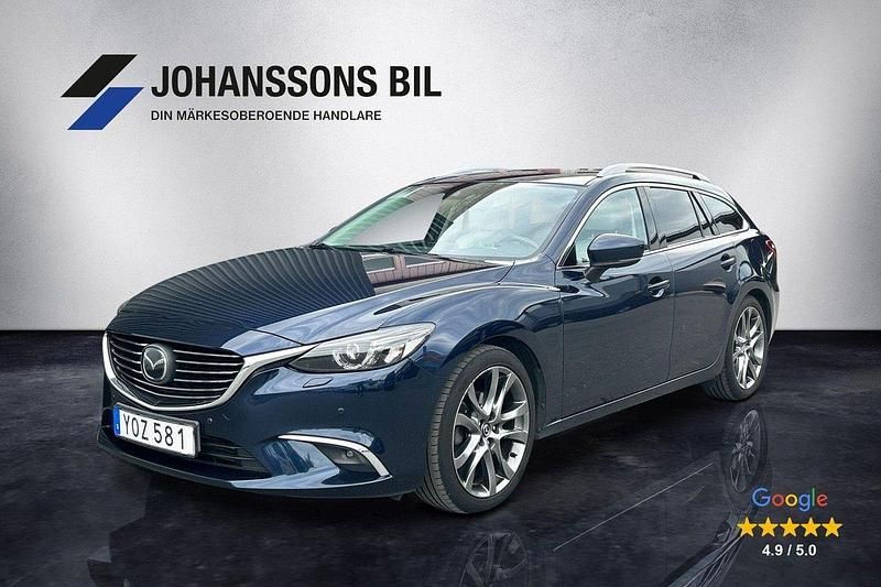 Blå Begagnad 2017 Mazda 6 Optimum Kombi | 209 900 kr (Marknadspris) - Bild 1/4