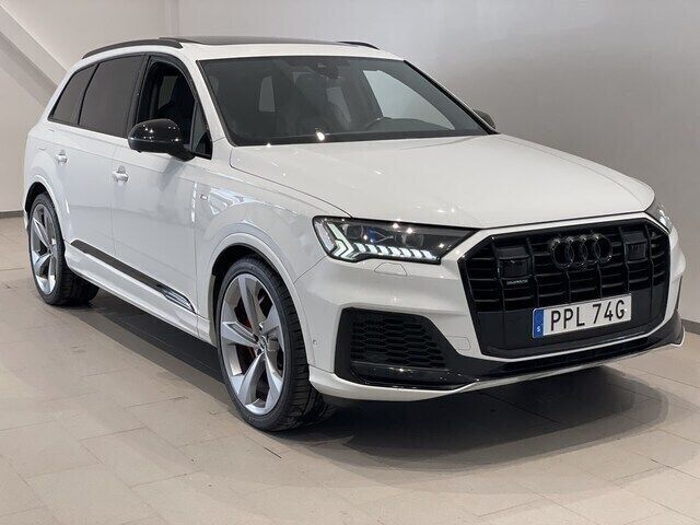 Glaciärvit metallic Begagnad 2021 Audi Q7 S-Line SUV | 639 000 kr - Bild 1/4