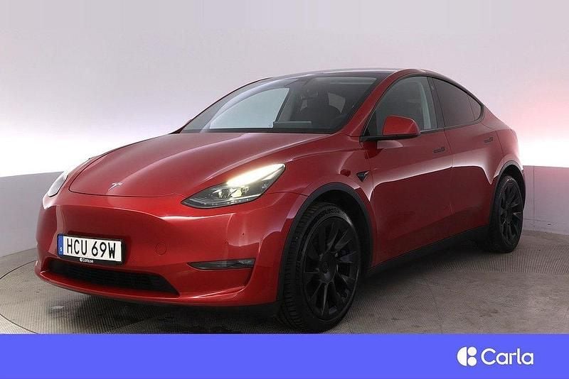 Röd Begagnad 2021 Tesla Model Y Long Range AWD SUV | 382 900 kr - Bild 1/4