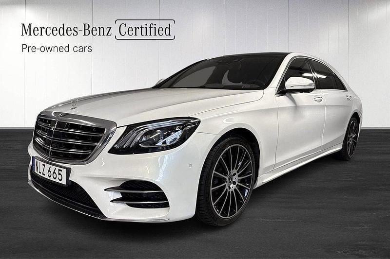Vit (white) Begagnad 2018 Mercedes S350 SE Sedan | 609 900 kr (Dyr) - Bild 1/4