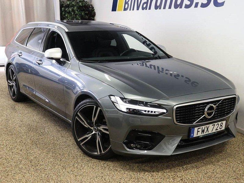 Grå (osmiumgråmetallic) Begagnad 2018 Volvo V90 R-Design Kombi | 415 000 kr - Bild 1/4