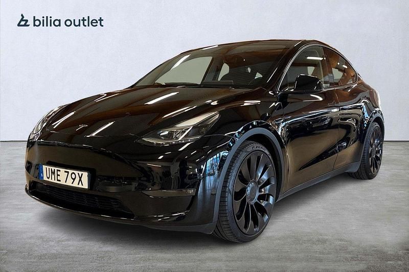 Svart Begagnad 2022 Tesla Model Y Performance SUV | 399 900 kr (Bra pris) - Bild 1/3