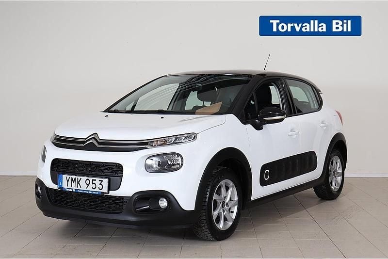 Vit Begagnad 2018 Citroën C3 PureTech Halvkombi | 114 900 kr (Marknadspris) - Bild 1/4
