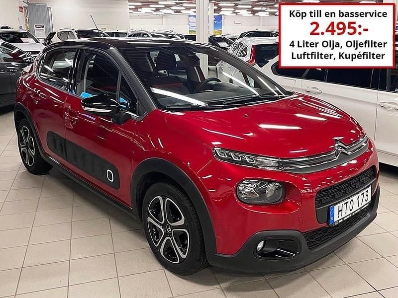 Röd Begagnad 2018 Citroën C3 Halvkombi | 109 000 kr (Marknadspris) - Bild 1/4