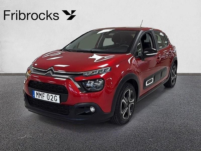 Röd Begagnad 2021 Citroën C3 PureTech Halvkombi | 99 800 kr (Marknadspris) - Bild 1/4