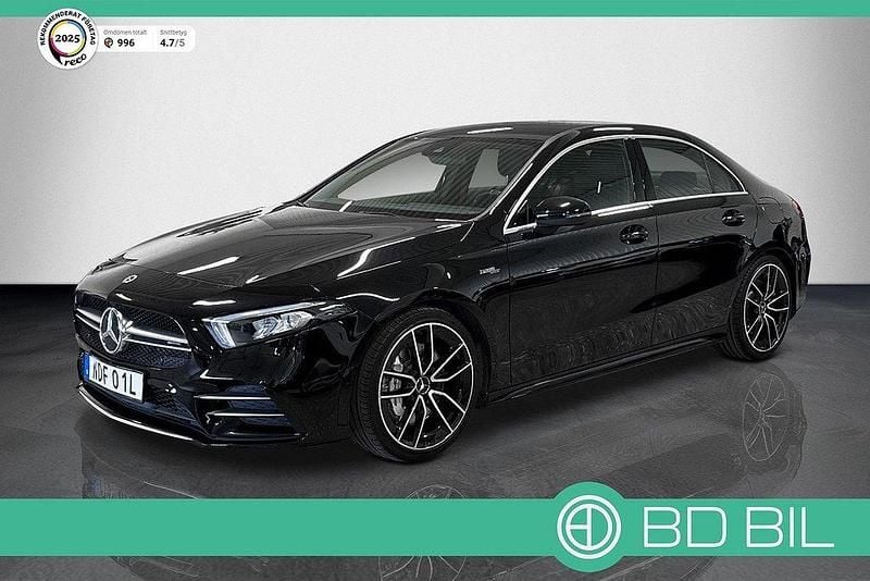 Svart (svartmetallic) Begagnad 2020 Mercedes A35 AMG AMG Sedan | 389 900 kr (Bra pris) - Bild 1/3