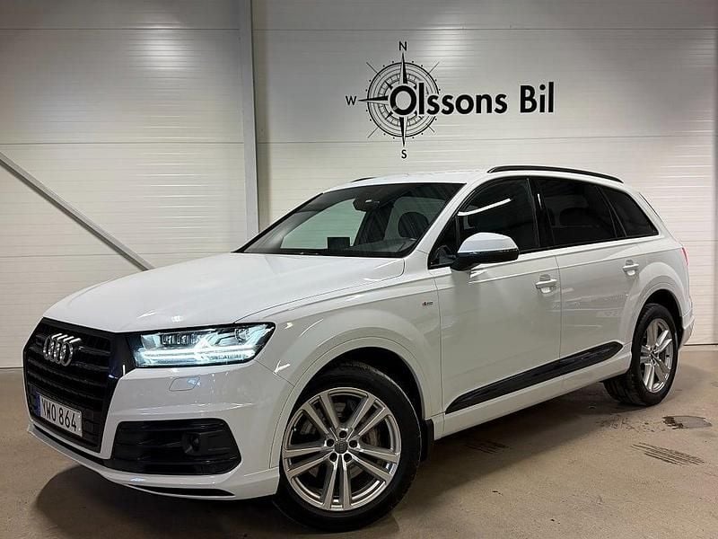Vit Begagnad 2017 Audi Q7 S-Line SUV | 339 900 kr (Bra pris) - Bild 1/4