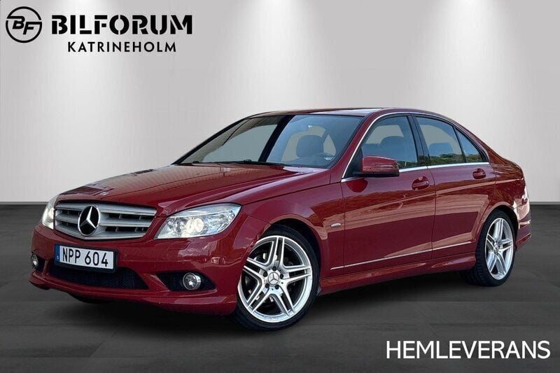 Ljusröd Begagnad 2008 Mercedes C200 AMG Sedan | 97 900 kr (Marknadspris) - Bild 1/4