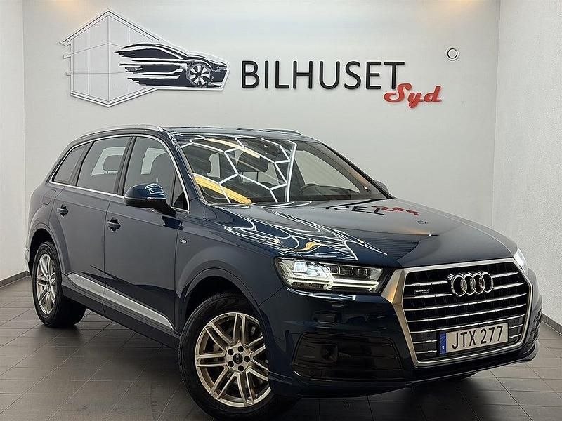 Begagnad Audi Q7 S-Line 272 HK (200 kW) 2018 Blå SUV