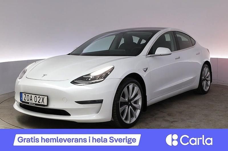 Begagnad Tesla Model 3 Long Range AWD 366 kW (498 HK) 2020 Vit Sedan