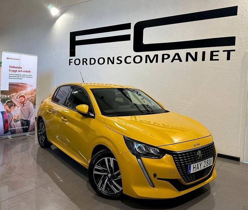 Gul Begagnad 2021 Peugeot 208 Allure Halvkombi | 159 900 kr (Dyr) - Bild 1/4