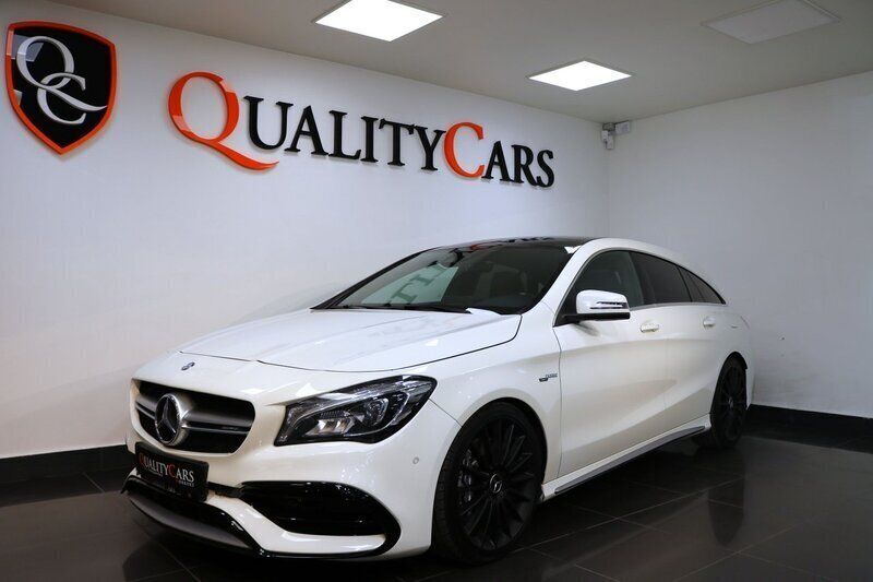 Vit Begagnad 2017 Mercedes CLA45 AMG Shooting Brake AMG Kombi | 274 000 kr (Marknadspris) - Bild 1/4