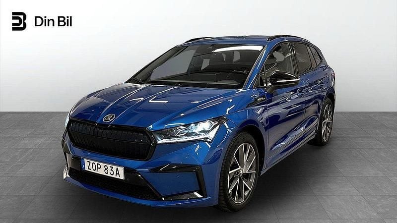 Blå Begagnad 2021 Skoda Enyaq iV SportLine SUV | 414 900 kr (Lite dyr) - Bild 1/4