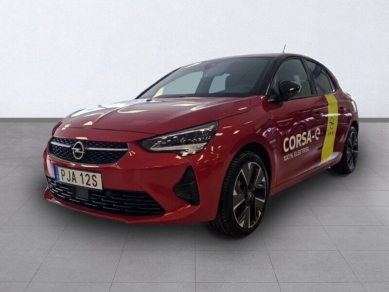 Hot redmetallic /svart tak Begagnad 2022 Opel Corsa-e Design & Tech Halvkombi | 299 900 kr - Bild 1/4