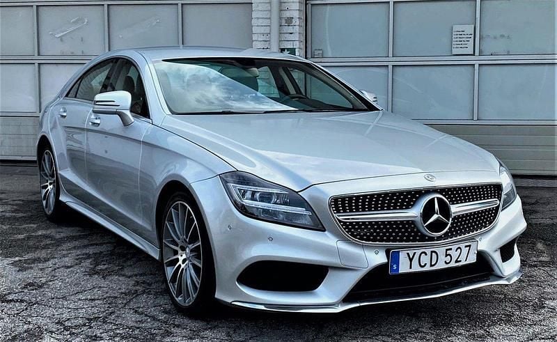 Silver Begagnad 2016 Mercedes CLS350 AMG line Sportkupé | 284 900 kr (Marknadspris) - Bild 1/4